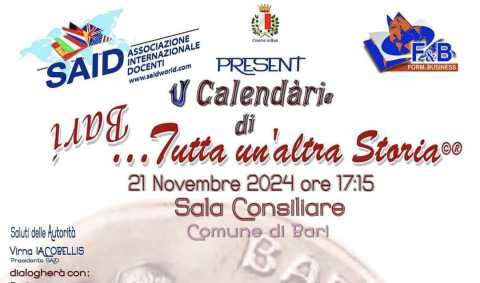 Bari, al Comune di Bari la Said presenta ''U Calendrie 2025''